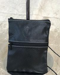 Handpicked from Florence Italy Black Leather Crossbody Wallet 202//251